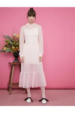 لباس زنانه کلاه دار تول ماکسی - یاری شاپ