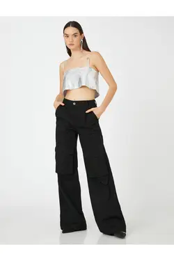 لباس شب متالیک پولک دار با یقه مربع بند نازک - یاری شاپ