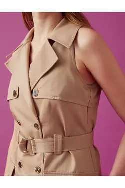 لباس کت بدون آستین کمردار - یاری شاپ