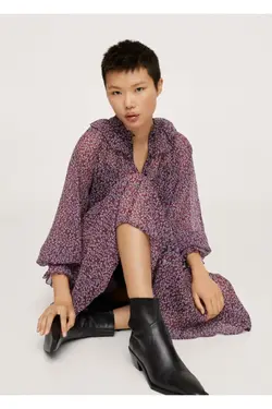 لباس گلدار قرمز زنانه - یاری شاپ