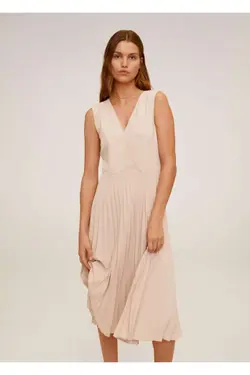 لباس مجلسی چین دار صورتی پاستلی زنانه 67055922 - یاری شاپ