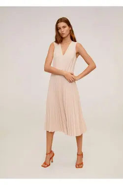 لباس مجلسی چین دار صورتی پاستلی زنانه 67055922 - یاری شاپ