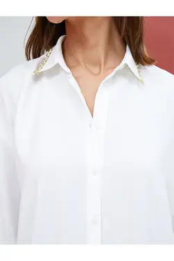 لوازم جانبی زنجیر دکمه دار پیراهن آستین بلند با جزئیات - یاری شاپ