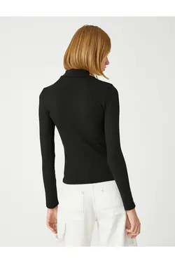 یقه ایستاده تی شرت آستین بلند - یاری شاپ