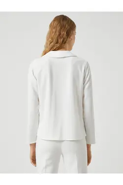 یقه بلوز با جزئیات گره آستین بلند - یاری شاپ