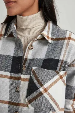 یقه پیراهن پیراهن آستین بلند فلانل - یاری شاپ