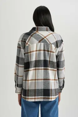 یقه پیراهن پیراهن آستین بلند فلانل - یاری شاپ