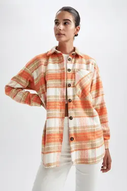 یقه پیراهن پیراهن آستین بلند فلانل - یاری شاپ