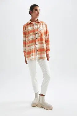 یقه پیراهن پیراهن آستین بلند فلانل - یاری شاپ