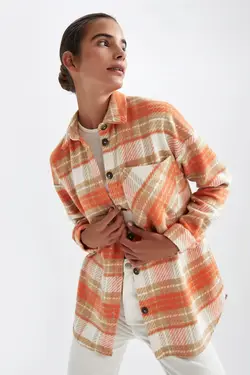 یقه پیراهن پیراهن آستین بلند فلانل - یاری شاپ