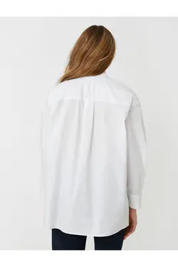 یقه پیراهن سایز بزرگ با جزئیات گل میخ - یاری شاپ