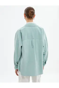 یقه دکمه دار پیراهن مخملی بزرگ - یاری شاپ