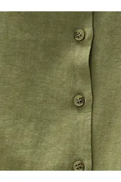 یقه کت آستین کوتاه پیراهن کتان - یاری شاپ