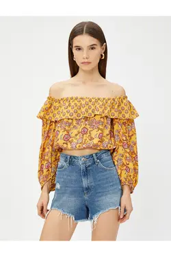 یقه مدونا با طرح قومی بریده بریده - یاری شاپ