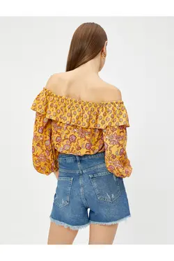 یقه مدونا با طرح قومی بریده بریده - یاری شاپ