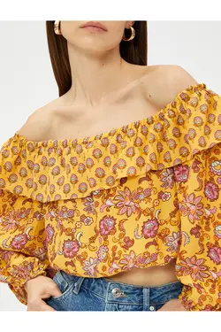 یقه مدونا با طرح قومی بریده بریده - یاری شاپ