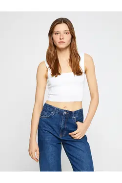 یقه مربع بند ضخیم بالای تانک برش - یاری شاپ