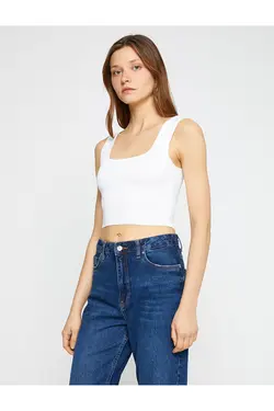 یقه مربع بند ضخیم بالای تانک برش - یاری شاپ