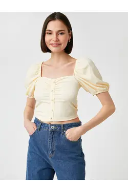 بلوز آستین بادکنکی جمع شده - یاری شاپ