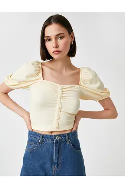 بلوز آستین بادکنکی جمع شده - یاری شاپ