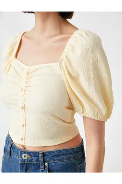 بلوز آستین بادکنکی جمع شده - یاری شاپ