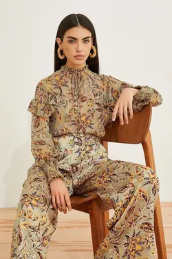 بلوز آستین بلند زنانه 3sak60081cw - یاری شاپ