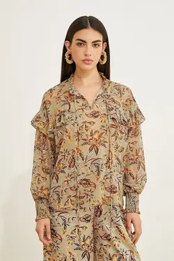 بلوز آستین بلند زنانه 3sak60081cw - یاری شاپ