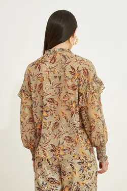 بلوز آستین بلند زنانه 3sak60081cw - یاری شاپ