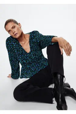 بلوز چین دار طرح دار - یاری شاپ