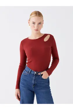 بلوز زنانه آستین بلند ساده یقه خدمه - یاری شاپ