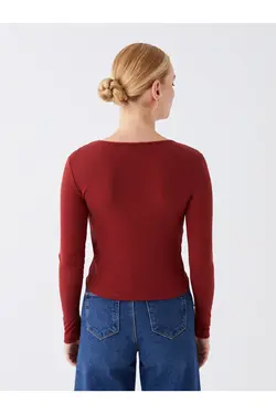 بلوز زنانه آستین بلند ساده یقه خدمه - یاری شاپ