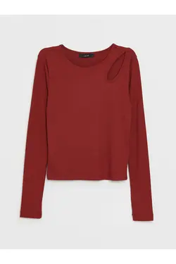 بلوز زنانه آستین بلند ساده یقه خدمه - یاری شاپ