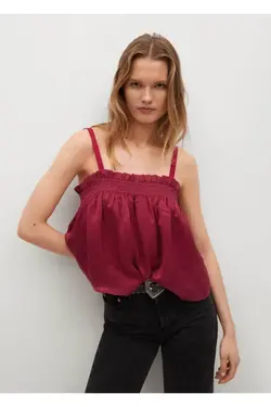 بلوز گشاد بند سورمه ای زنانه - یاری شاپ