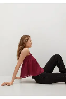 بلوز گشاد بند سورمه ای زنانه - یاری شاپ