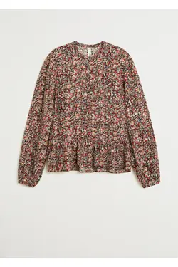 بلوز گلدار قرمز زنانه 77074413 - یاری شاپ