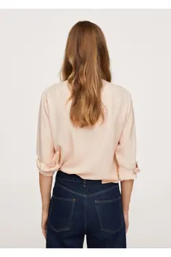 بلوز یقه کراواتی رنگ عاج زنانه - یاری شاپ