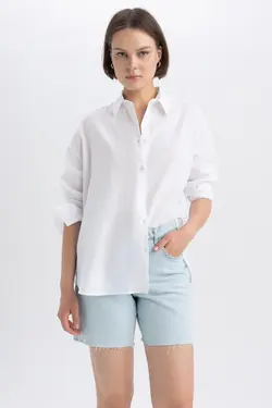 پیراهن آستین بلند 100% پنبه ای فیت فویل - یاری شاپ