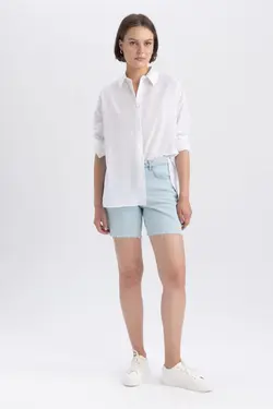 پیراهن آستین بلند 100% پنبه ای فیت فویل - یاری شاپ