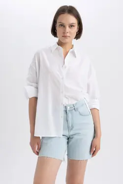 پیراهن آستین بلند 100% پنبه ای فیت فویل - یاری شاپ