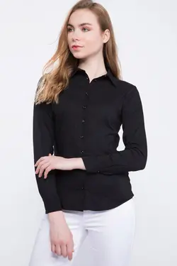 پیراهن آستین بلند پایه زنانه I5278AZ.19SP.BK27 - یاری شاپ