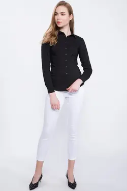 پیراهن آستین بلند پایه زنانه I5278AZ.19SP.BK27 - یاری شاپ