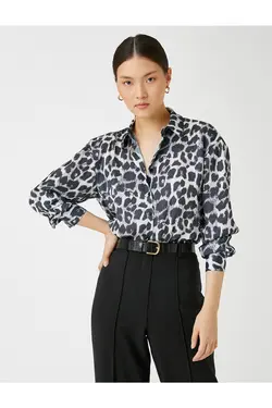 پیراهن آستین بلند طرح پلنگ - یاری شاپ