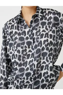 پیراهن آستین بلند طرح پلنگ - یاری شاپ