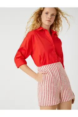 پیراهن آستین بلند کتانی ترکیبی - یاری شاپ