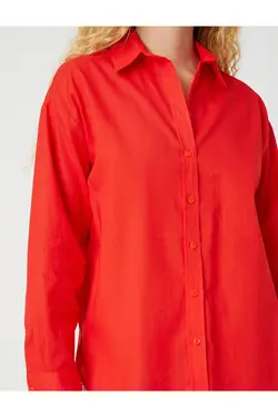 پیراهن آستین بلند کتانی ترکیبی - یاری شاپ