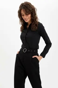 پیراهن آستین بلند مشکی زنانه I5278AZ.20SP.BK27 - یاری شاپ