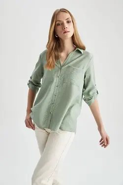 پیراهن آستین بلند منظم - یاری شاپ