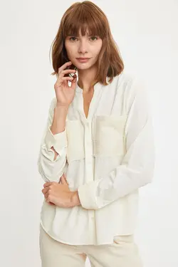 پیراهن آستین بلند یقه V زنانه S5414AZ20AU - یاری شاپ