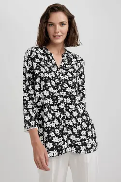 پیراهن آستین بلند یقه خدمه فیت منظم - یاری شاپ