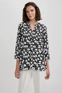 پیراهن آستین بلند یقه خدمه فیت منظم - یاری شاپ